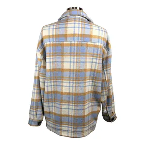 LELIS‎ Women's Light Blue Plaid Oversized Shacket, Small thumbnail 5