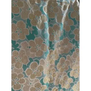 Antonio Melanie Pencil Skirt Women's Size 0 Teal Gold Floral Brocade thumbnail 4