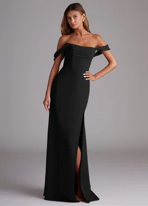 ✨Azazie Black A-Line Off the Shoulder Chiffon Convertible Sz A2 Dress✨ thumbnail 3