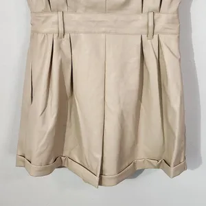 Grey Lab Cream Leather Romper NWT Size Small Cream Faux Leather Short Romper thumbnail 6