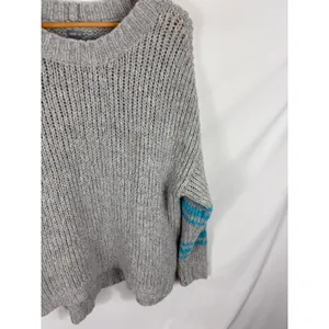 Aerie Oversized Grey Cable Knit Wool Blend sweater Size Medium thumbnail 3