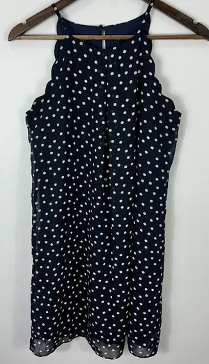 A Byer‎ Dress Women Medium Polka Dot Sleeveless Euro Summer Preppy Parisian thumbnail 1