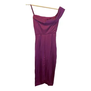 Lulus Showing Off A Little Magenta Asymmetrical Tulip Midi Dress XS Formal NWT thumbnail 5