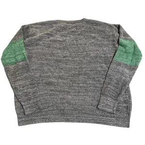 Chain Stitch Size 2XL Women Green Grey Crew Neck Sweater‎ Long Sleeve Causal thumbnail 2