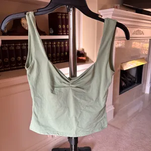 Women's Light Green Ruched Tank Top thumbnail 1