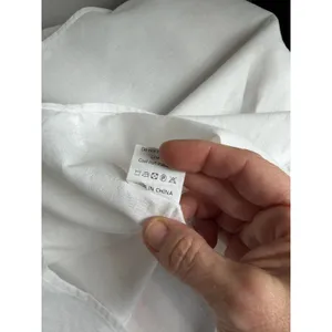White Linen Cotton Asymmetrical Button Blouse Women's Relaxed Fit Top thumbnail 7