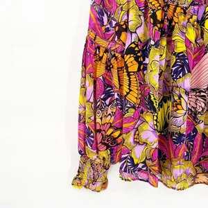 NEW Anthropologie x Alexandra Farmer Puff Sleeve Floral Popover Blouse S Cottage thumbnail 6