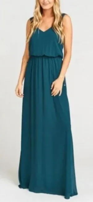 NWT Show Me Your Mumu Kendall Maxi Dress‎ in Deep Jade Chiffon thumbnail 1
