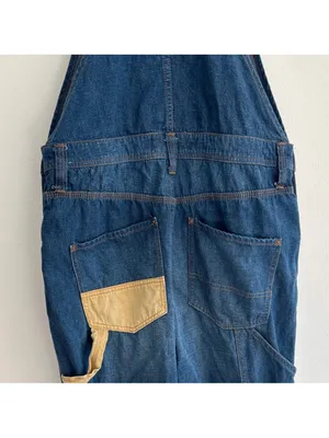 $128 We the Free Free people Carpenter Patched Dungarees jean overalls S thumbnail 10