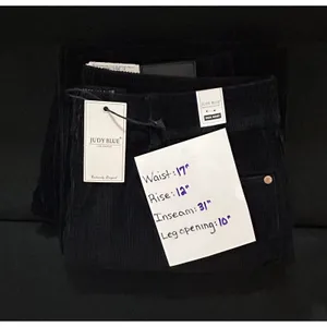 Judy Blue Black Corduroy Wide Leg Jeans NWT Womens 15/32 High‎ Rise Stretch thumbnail 7