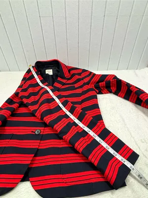 GAP The Academy Red and Black Striped Blazer size 8 thumbnail 12