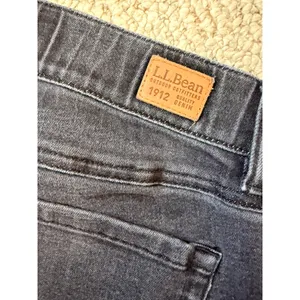 L.L.Bean BeanFlex Skinny Jeans Favorite Fit Dark Charcoal Wash 10P Cabincore thumbnail 9