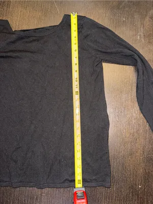 Fabletics Emerson Sweater Black Long-Sleeve Open-Back Tee thumbnail 6