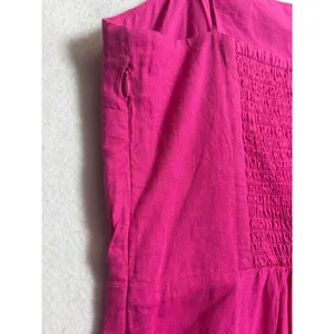 Mango MNG Womens Pink Linen Blend Beaded Strap Smocked Back Mini Dress Size S thumbnail 5