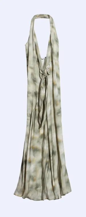 ZARA Dress maxi multiposition satin effect wedding party coctail thumbnail 9
