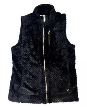 Women's Calvin Klein Quilted Faux Fur Vest, Black, Size S‎ thumbnail 1