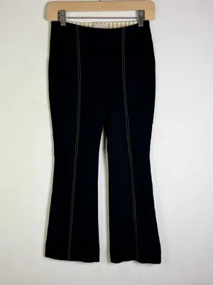 Anthropologie Women’s XXSP Essential Crop Flare Pants Black Contrast Stitch Y2K thumbnail 2