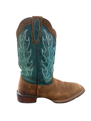 Laredo Women's Faye Broad Square Toe Leather Boots Womens Size 7.5 thumbnail 4