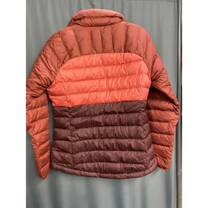 L.L. Bean Puffer Jacket Womens Small Orange Brown Long Sleeve Zip Up Outdoor C6 thumbnail 6