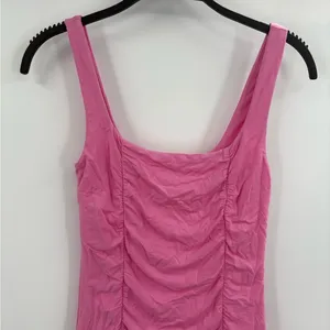Aritzia Wilfred Pink Mini Ruched Party Rushing Lydia Barbie Dress Size Xs thumbnail 3