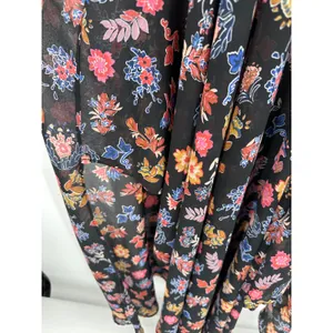 Anthropologie HD In Paris Varina Black Floral Sheer Maxi Dress Womens 4 OB483345 thumbnail 5