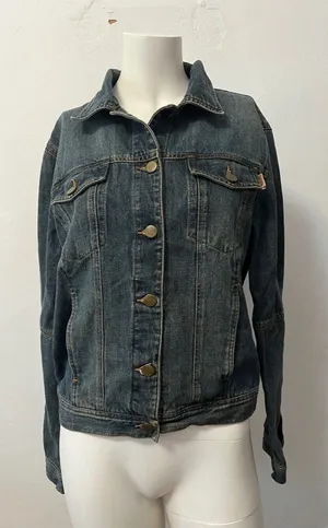 Vtg Moschino Womens Denim Jacket 12 Grunge Steampunk Alternative Western Luxury thumbnail 1