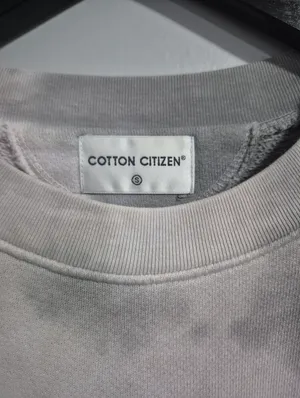 Cotton Citizen Womens Brooklyn Light Gray & Charcoal Tie-Dye Crewneck Sweatshirt thumbnail 4