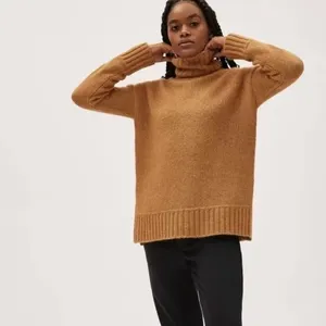 EVERLANE The Cloud Turtleneck Sweater Wool Alpaca‎ Heathered Chai Small thumbnail 4