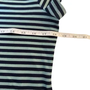 Free People Beach On The Line Ponte Mini Dress Large‎ Navy Mint Striped Casual thumbnail 11