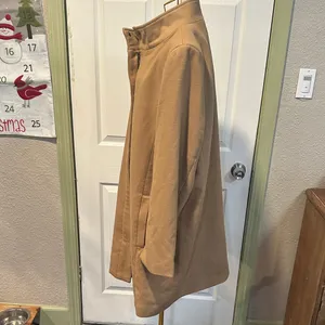 Banana Republic Classic Tan pea Coat collared and zipped thumbnail 6