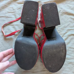Lemon Drop by Privileged Tornado Strappy Platform Heels W7 Lipstick Red thumbnail 6