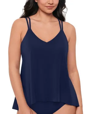 NWT Swim Solutions Midnight Princess High-Low Tankini Top 806843 Navy Blue 10 thumbnail 1