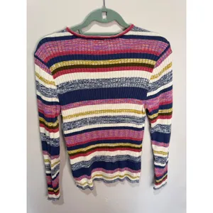 Sundance‎ Striped Ribbed Long Sleeve Top In Multi Women's Size LP thumbnail 2