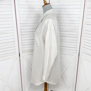 H&M Home Linen Button Up Shirt Dress Beige‎ Tan Medium Long Sleeve Beach thumbnail 2