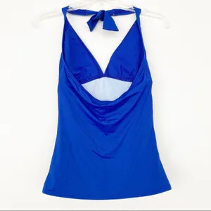 Tommy Bahama Blue Ruched Tankini Swim Top Sz XS thumbnail 2