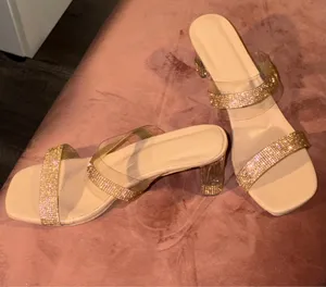Gold Rhinestone Heels Boutique 9 thumbnail 7