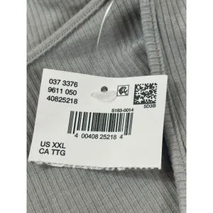 American Eagle XXL Bodysuit Gray Ribbed Long Sleeve Square Neck Henley NWT thumbnail 5