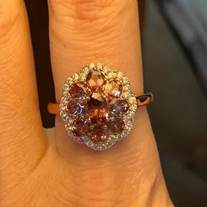 Color Changing Garnet Moissanite Sterling Silver Ring Size 9 Brown thumbnail 2
