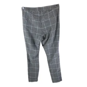 Hollister Womens Ultra High Rise Skinny Pants Plaid Black White Blue L thumbnail 2