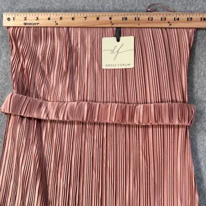 Dress Forum Los Angeles Strapless Midi Dress Women's Medium Champagne Belted New thumbnail 5