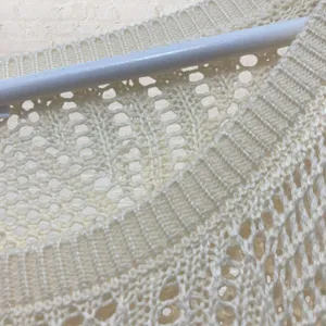 Cream Open Weave Crochet Oversized Slouchy Knit Sweater S thumbnail 6