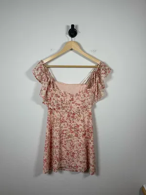 For Love & Lemons Aurora Floral Mini Dress Off Shoulder Ruffle XS thumbnail 11