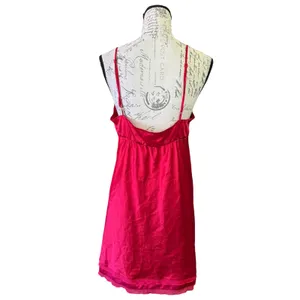 Victoria's Secret 2006 Y2K Red Satin Lingerie Slip Dress Size Large thumbnail 2