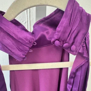 Meshki‎ Purple Satin Halter Mini Dress Open Back Cocktail DR03952WD3 XL Party thumbnail 7