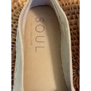 Soul‎ Naturalizer Womens Beige Leather Espadrille Slip On Flats Shoes thumbnail 2
