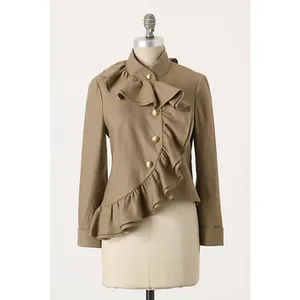 ✨Anthropologie RUFFIAN MISE SCENE Sz 4 Jacket Coat Ruffle Linen Silk✨ thumbnail 2