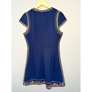 Foxiedox Hadiya Multi Dress Womens Large Navy Blue Embroidered Mini FA500DR thumbnail 10