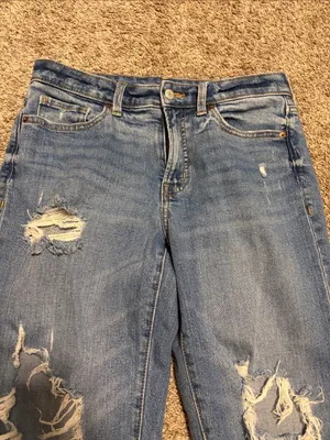 Old Navy Women's High Rise OG Straight Ripped Denim‎ Jeans Size 6 Short thumbnail 3