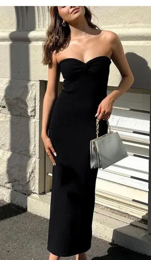 Twist Front Bodycon Dress Black thumbnail 1