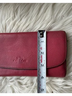 Coach Pink Leather Wallet with Zip Pocket thumbnail 5